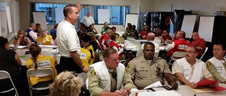 A picture of people in an in person EOP training class.